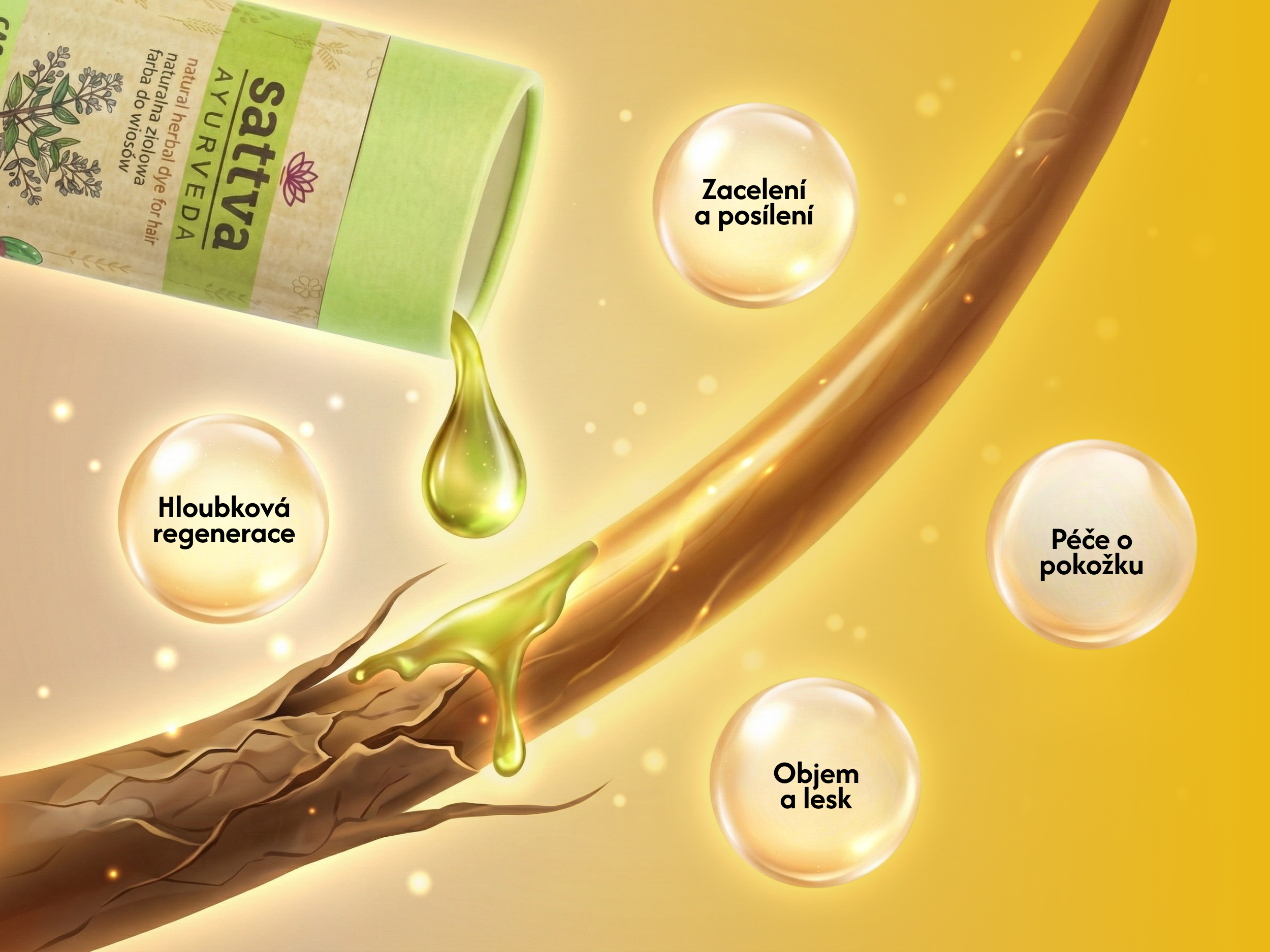 Cassia - bylinná maska Vlasy, 150 g, Sattva