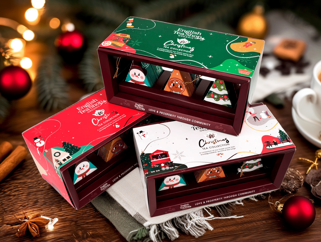 BIO Vánoční čaj – kolekce Kouzelné figurky, 6 pyramidek, English Tea Shop