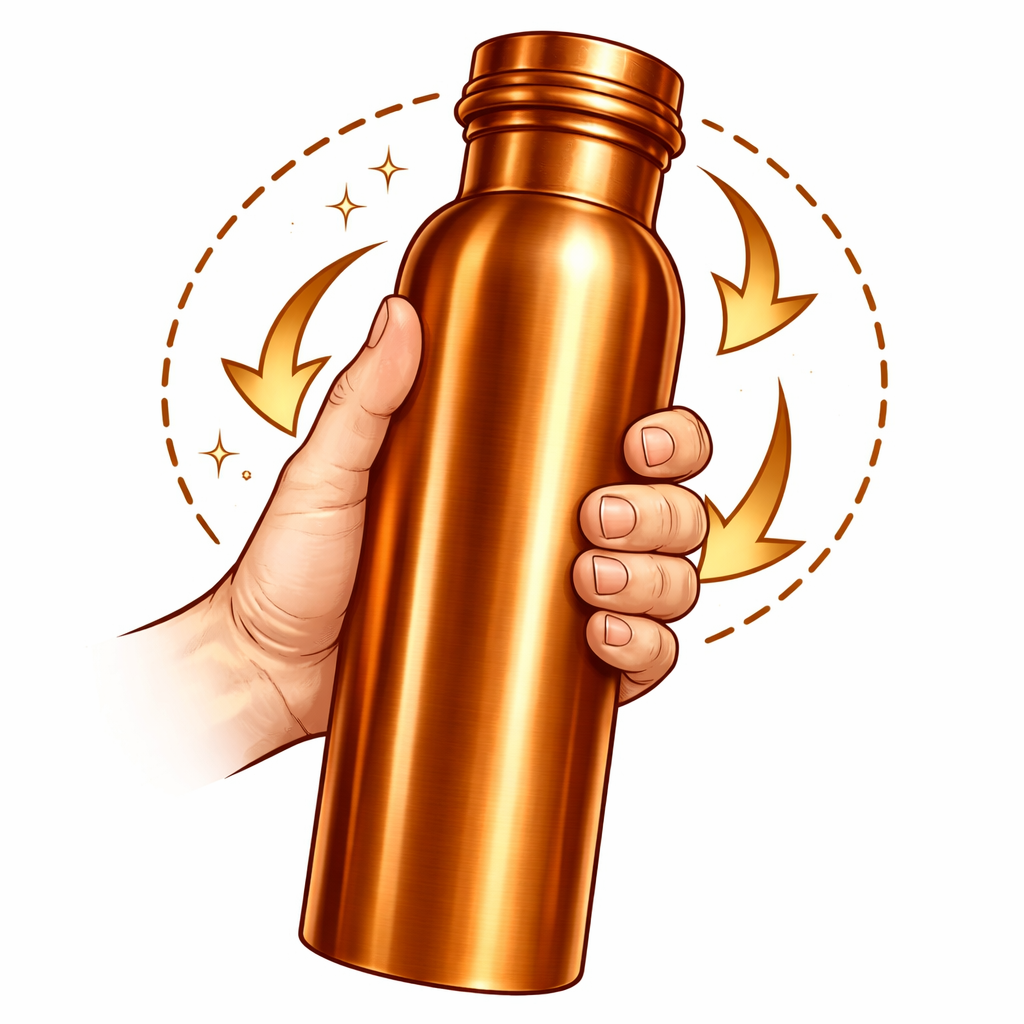 Měděná láhev na vodu vzor Hladký, 950 ml, Nature's Own