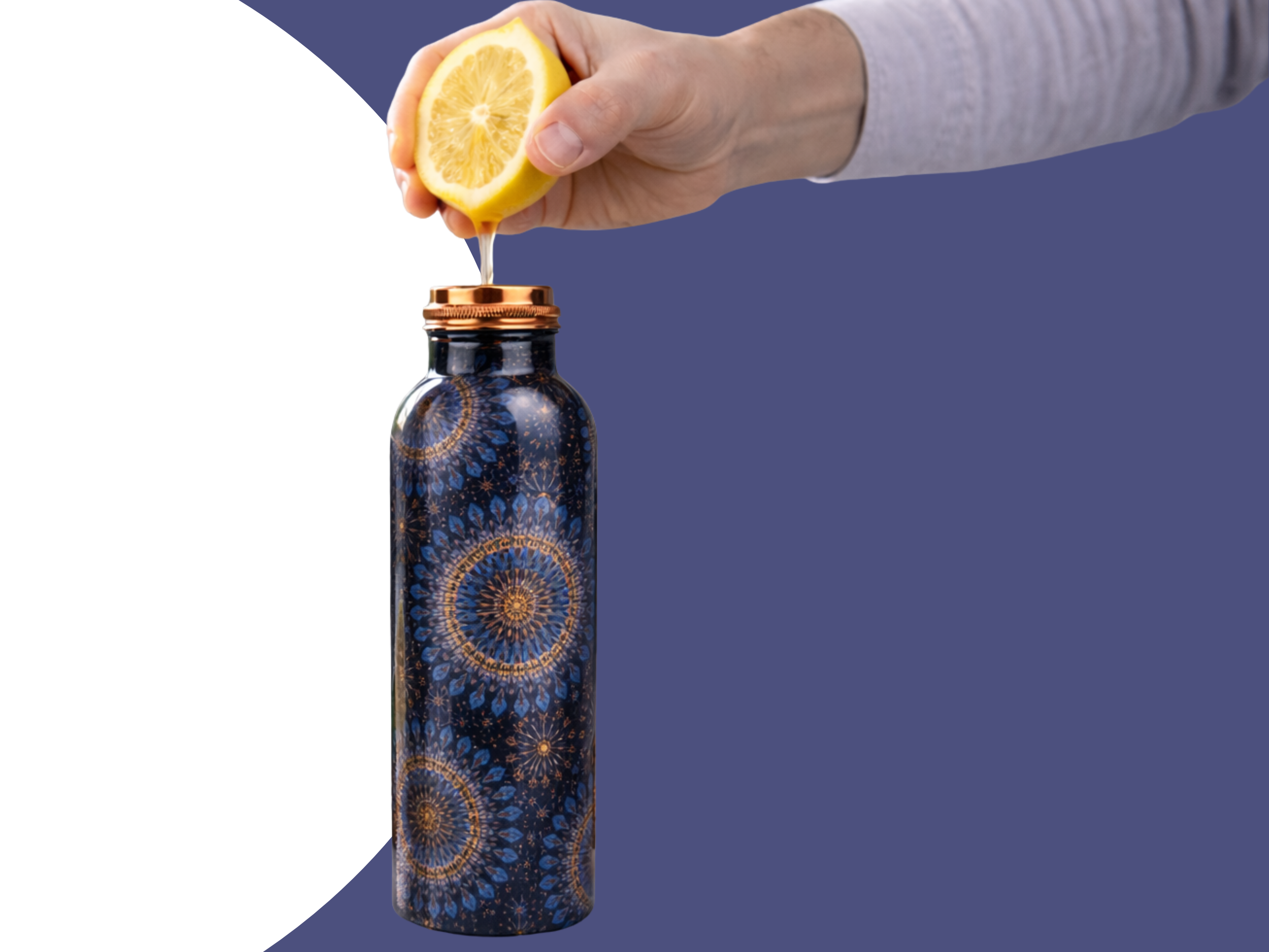 Měděná láhev na vodu vzor Mandala, 950 ml, Nature's Own