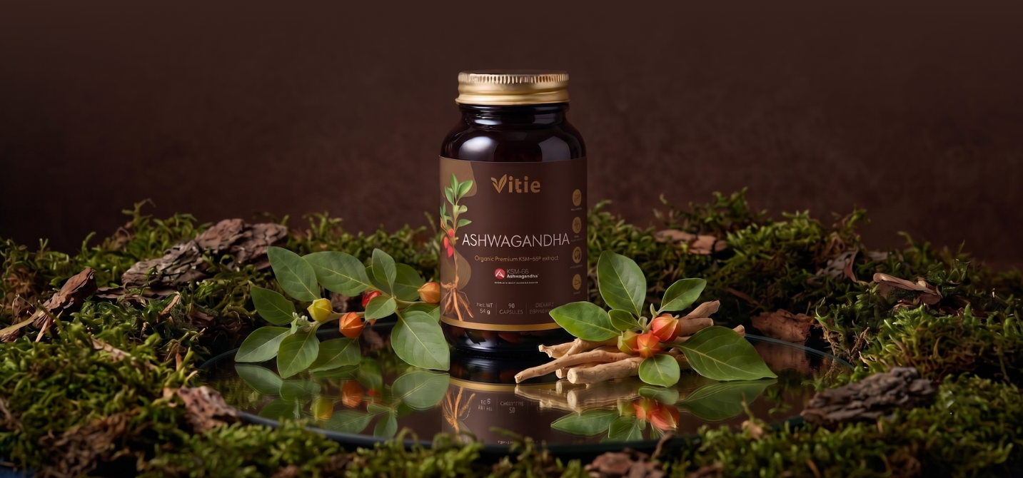 BIO Ašvaganda KSM-66® extrakt – 5 % withanolidů, 90 kapslí, Vitie