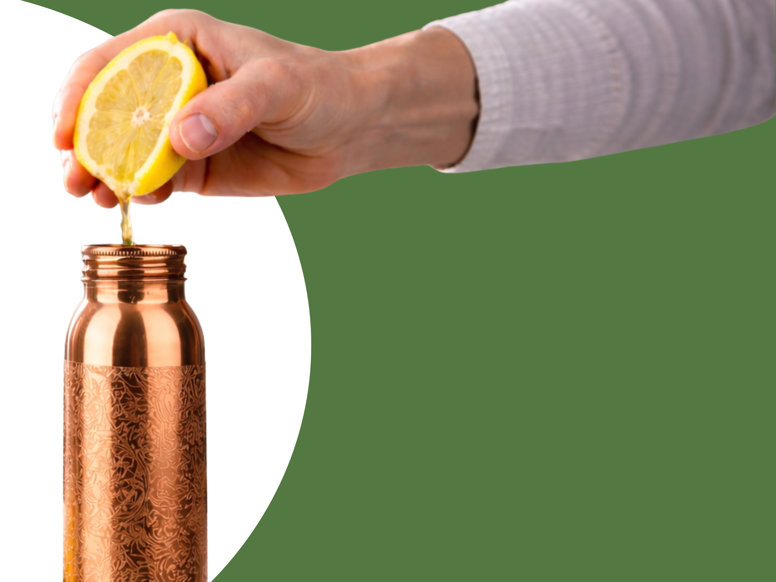 Měděná láhev na vodu vzor Gravírovaný, 950 ml, Nature's Own