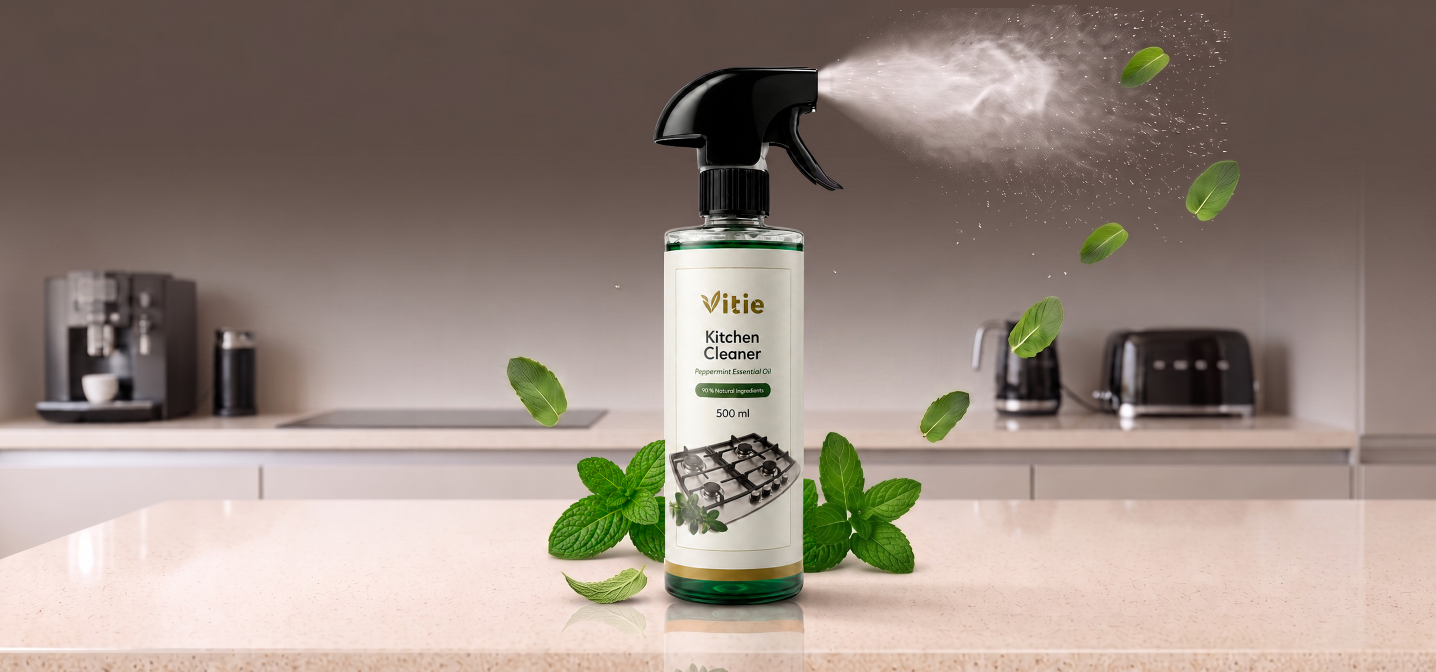 Ekologický čistič na kuchyně s přírodním složením, 500 ml, Vitie