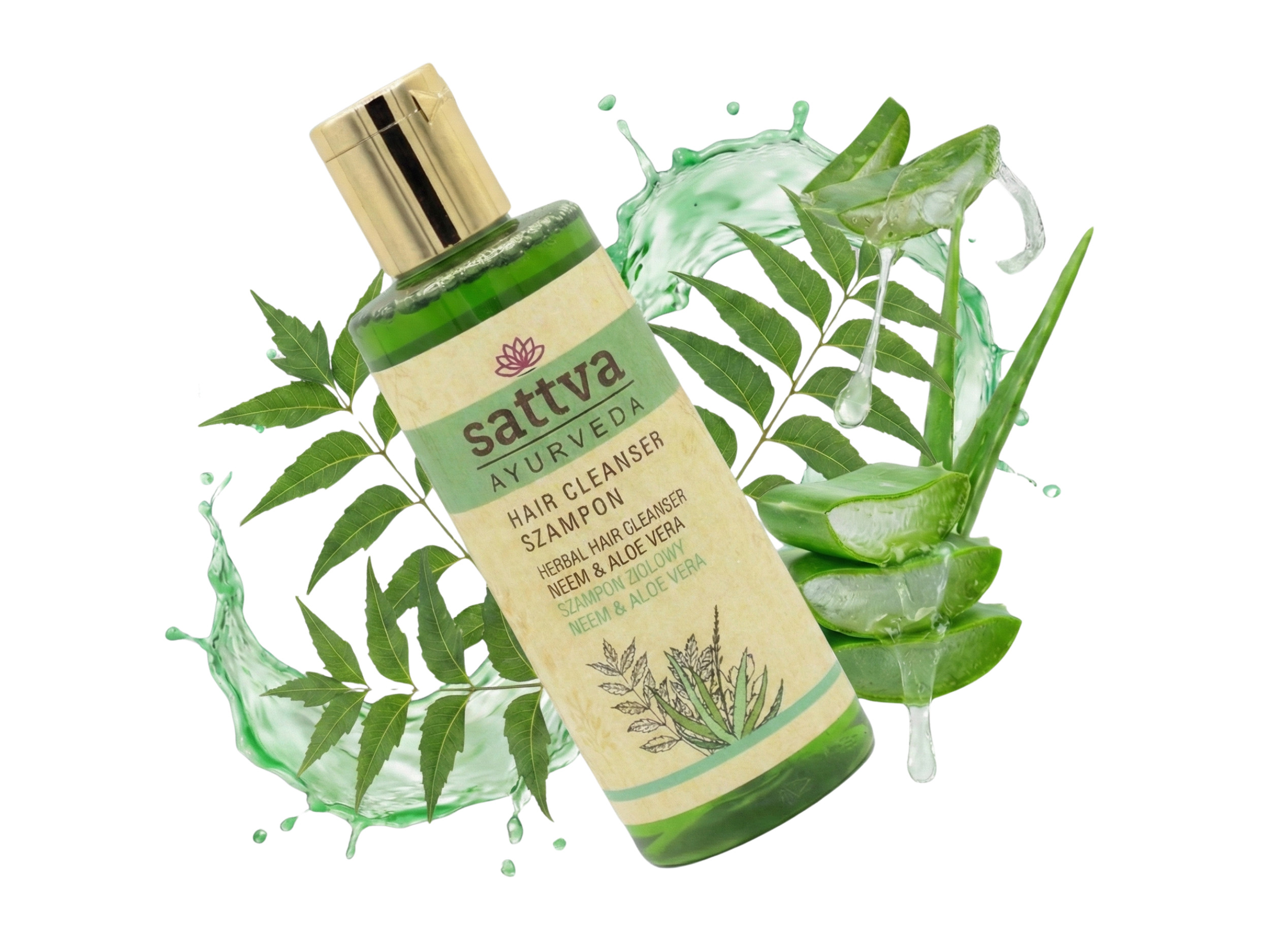 Bylinný vlasový šampon Neem a Aloe Vera, 210 ml, Sattva