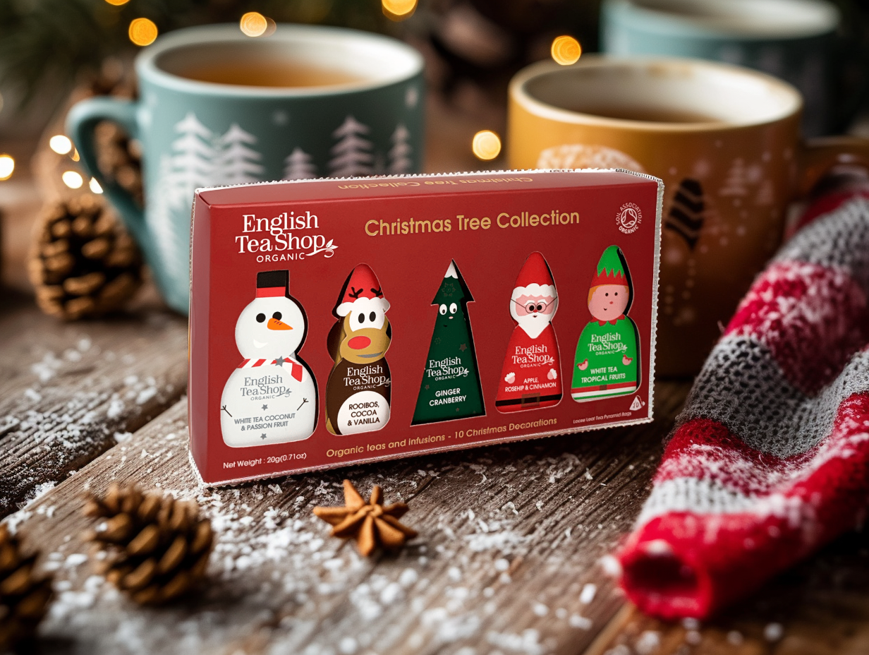 BIO Vánoční čaj - kolekce vánoční stromek, 10 pyramidek, English Tea Shop