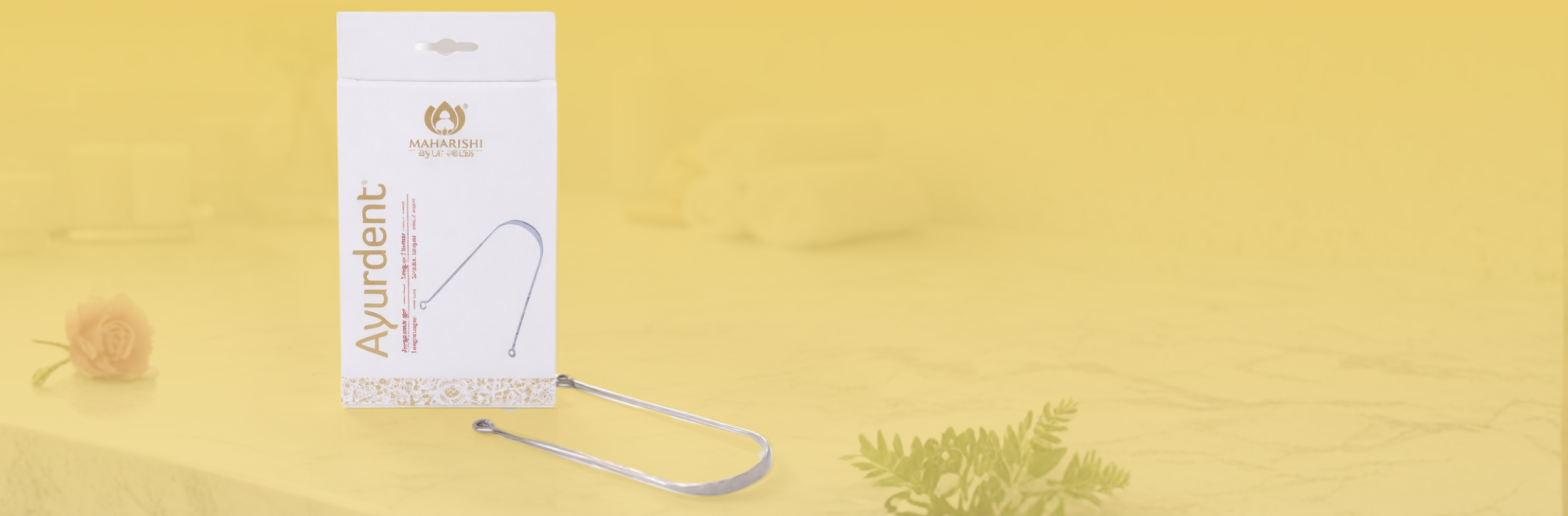 Nerezová škrabka na jazyk postříbřená, 1 ks, Maharishi Ayurveda