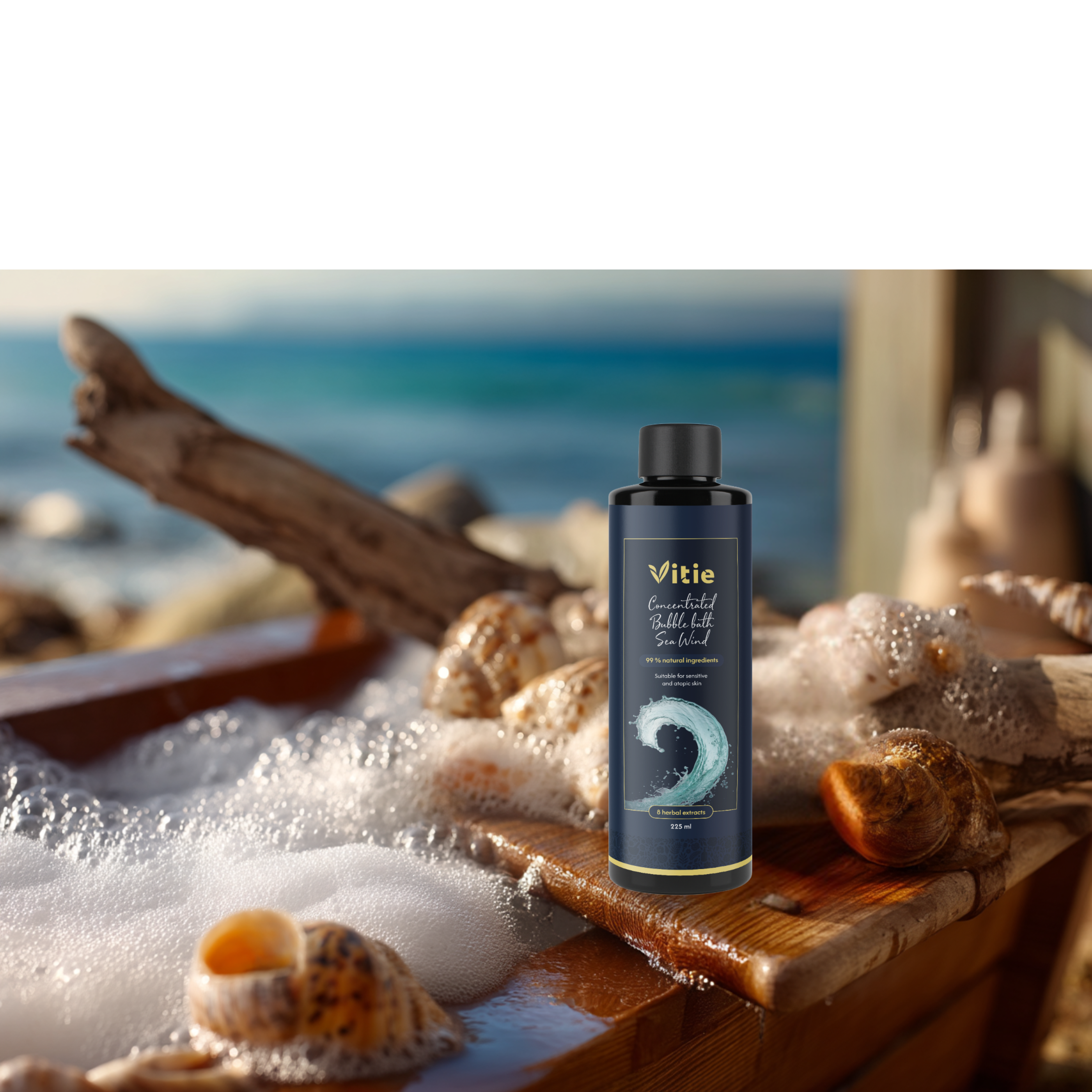 Přírodní pěna do koupele Sea Wind, 225 ml, Vitie