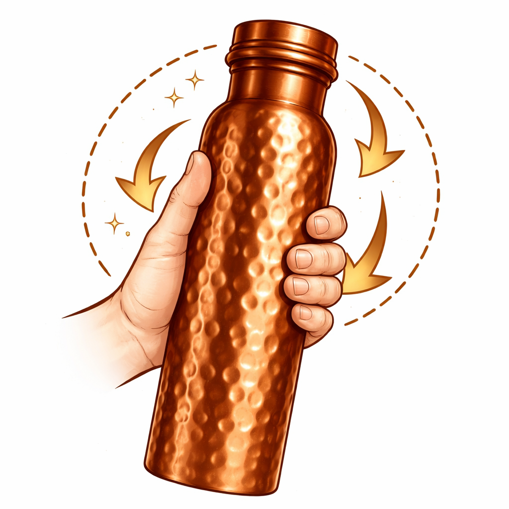 Měděná láhev na vodu vzor Tepaný, 950 ml, Nature's Own