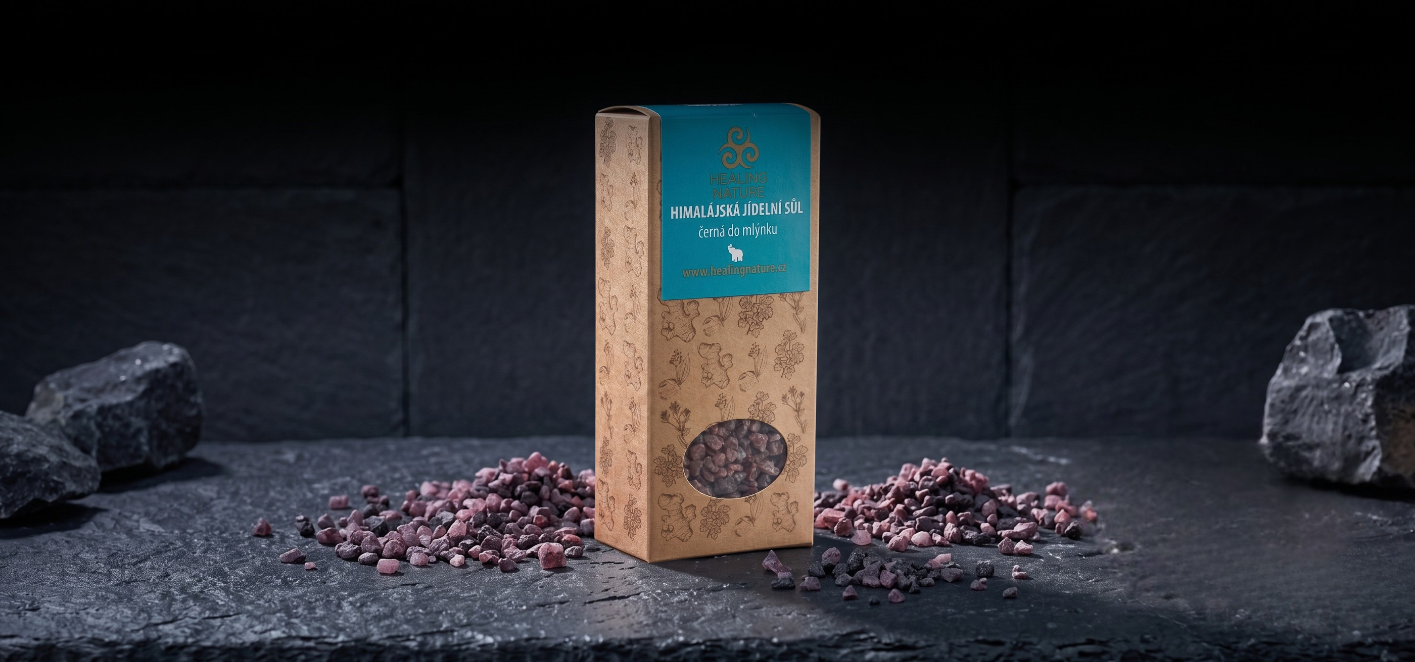 Jídelní himálajská sůl černá do mlýnku (Kala namak), 200 g, Healing Nature
