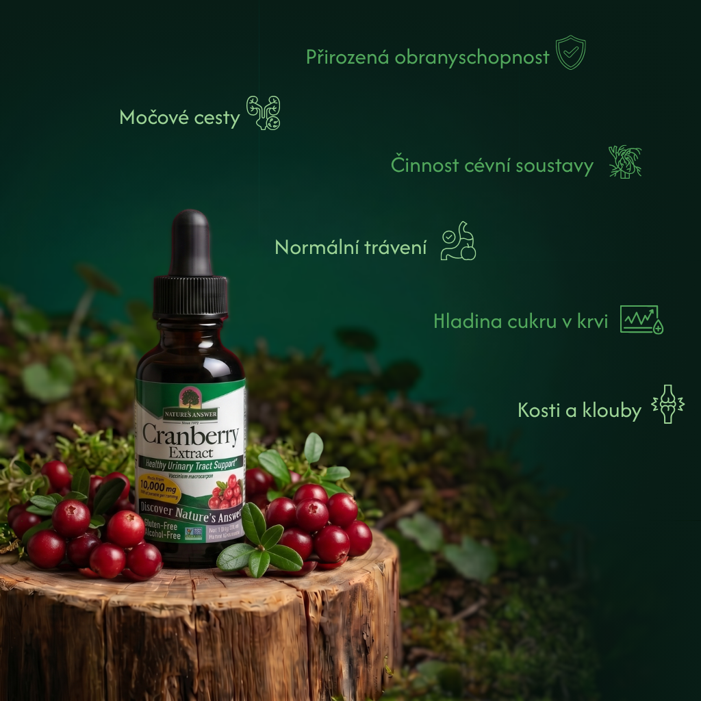 Brusinka americká, bylinné kapky, 30 ml, Nature's Answer
