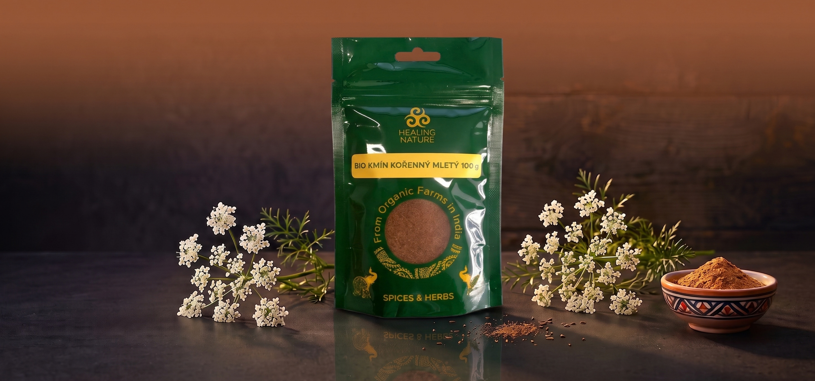 BIO Kmín kořenný drcený, 100 g, Healing Nature