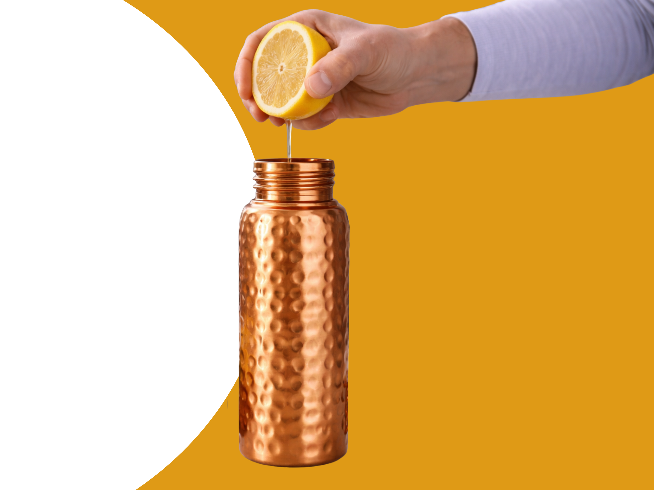 Měděná láhev na vodu vzor Tepaný, 950 ml, Nature's Own