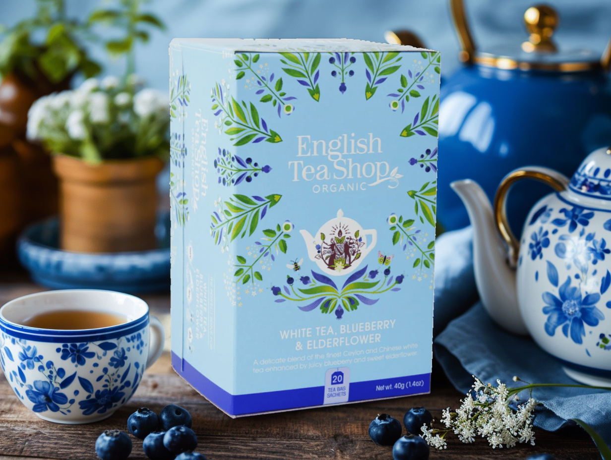 BIO Bílý čaj s bezinkou a borůvkou, 20 sáčků, English Tea Shop