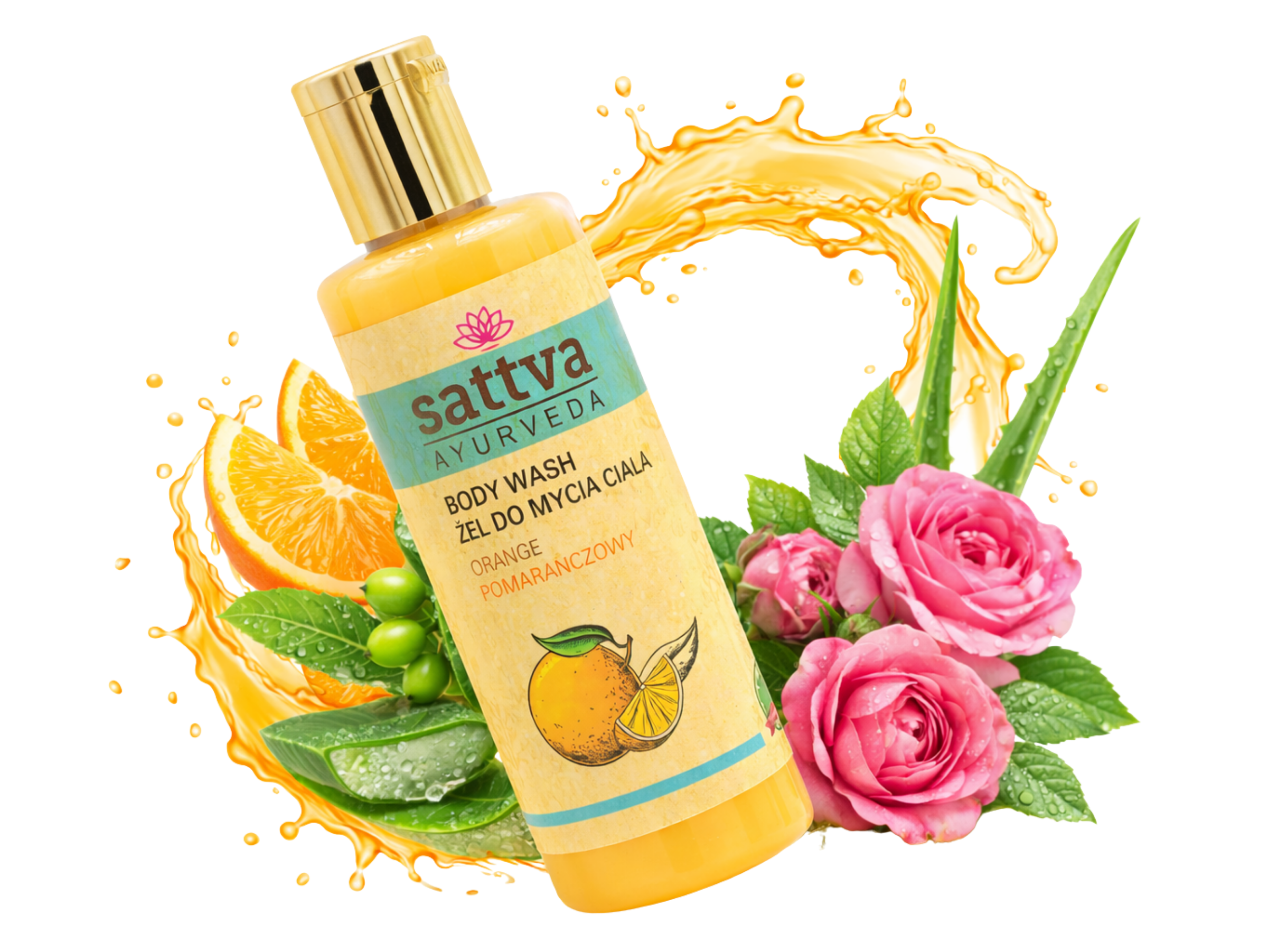 Sprchový gel Pomeranč, 210 ml, Sattva