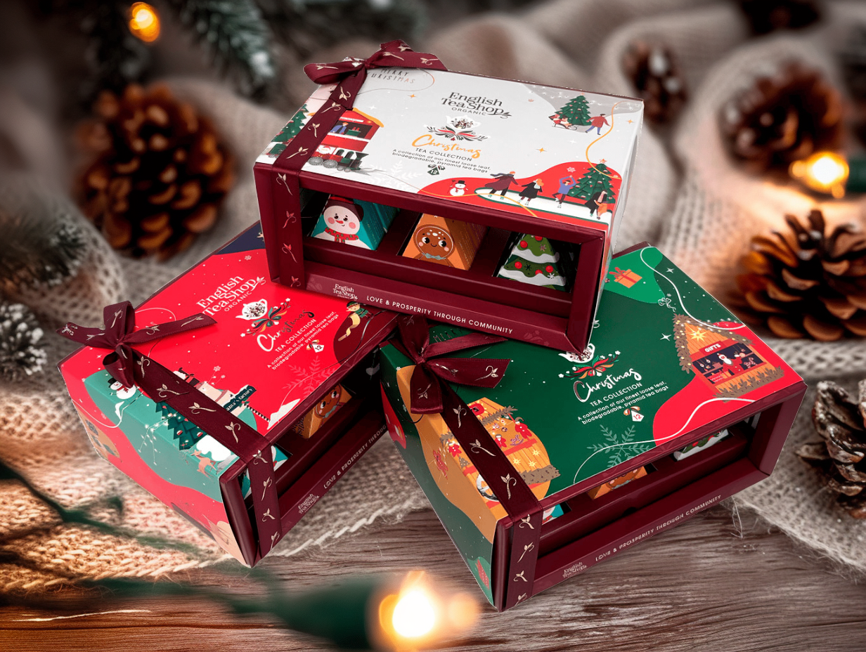 BIO Vánoční čaj – kolekce Kouzelné figurky, 12 pyramidek, English Tea Shop