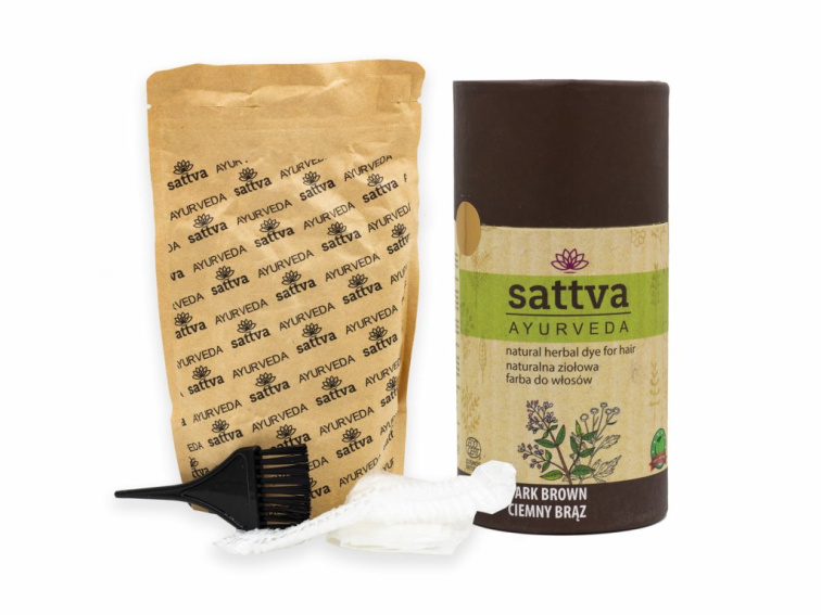 Henna Vlasy - Tmavě Hnědá, 150 g, Sattva
