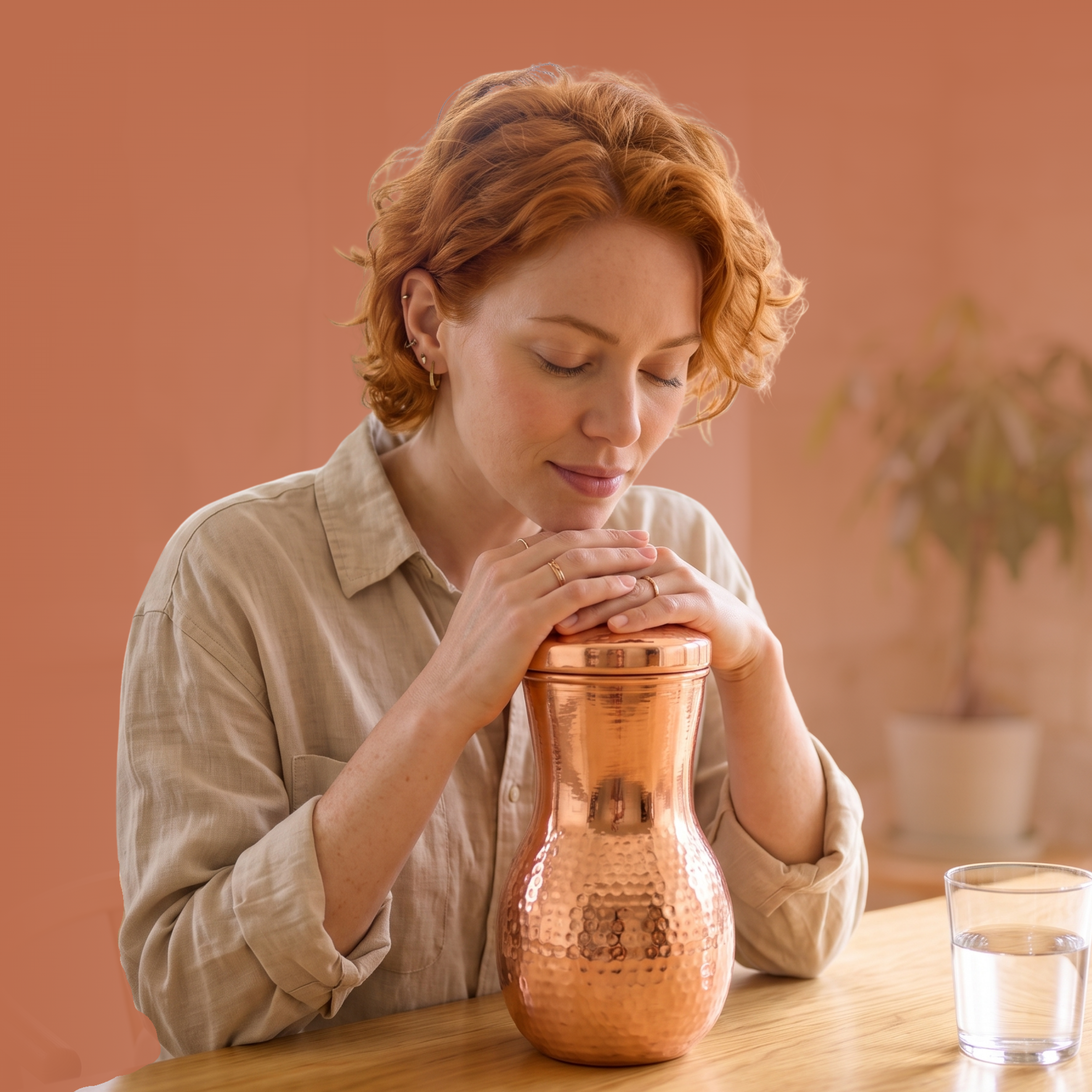 Medená karafa s vrchnákom tepaná, 1,5 l, Nature's Own