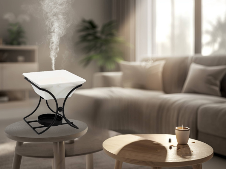 Aromalampa keramická s Kovovým stojanem čtverec, 1 ks