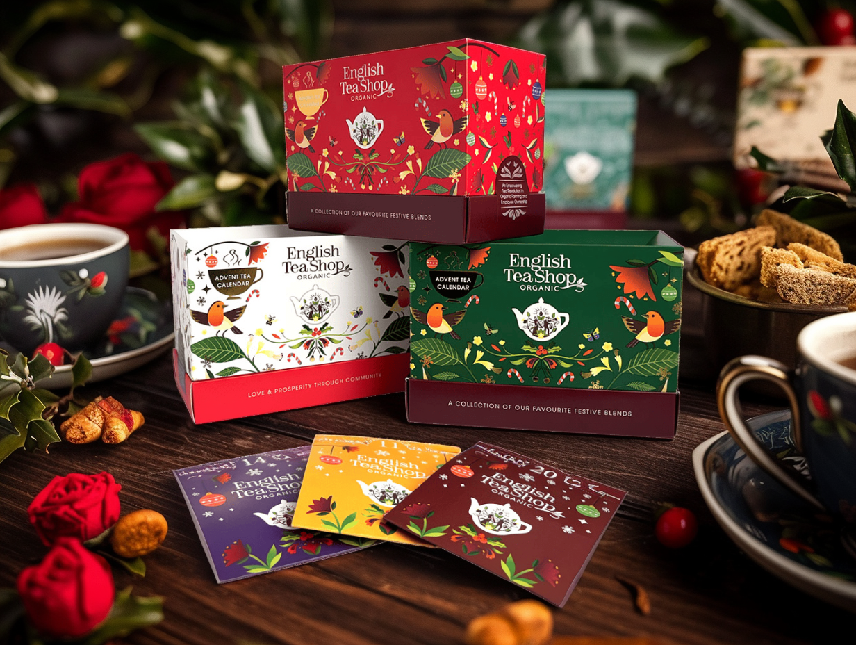BIO Adventní kalendář závěsný - Vánoční čaj, 25 sáčků, English Tea Shop