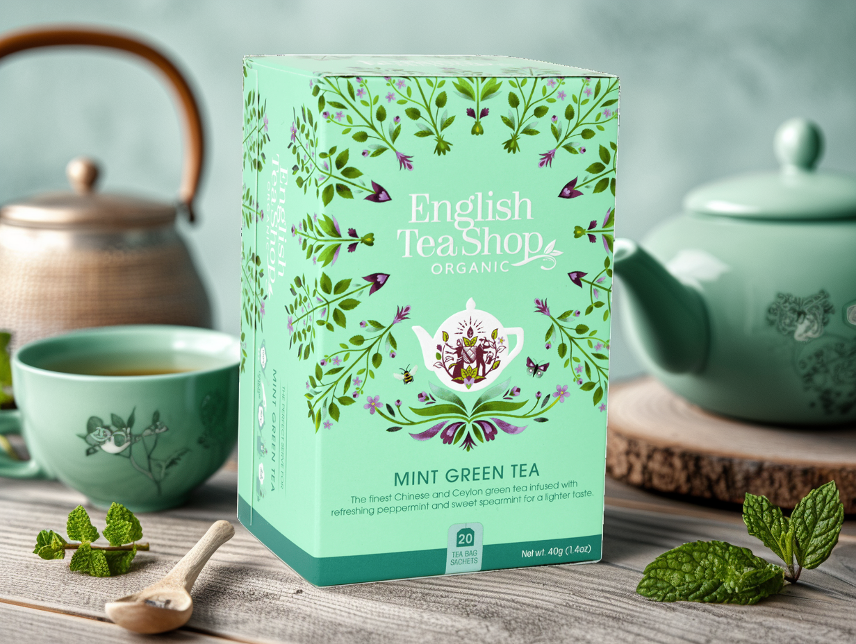 BIO Zelený čaj s mátou, 20 sáčků, English Tea Shop