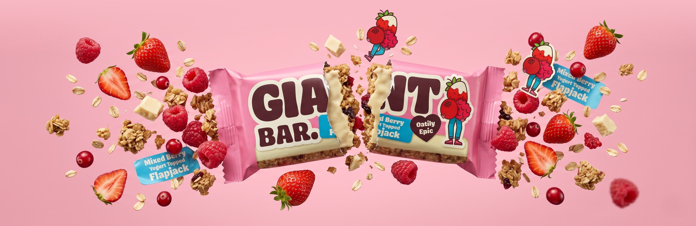 Obří ovesná tyčinka Lesní ovoce s jogurtem, 100 g, Ma Baker