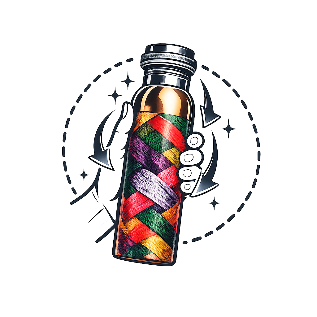 Měděná láhev na vodu vzor Vlna, 950 ml, Nature's Own