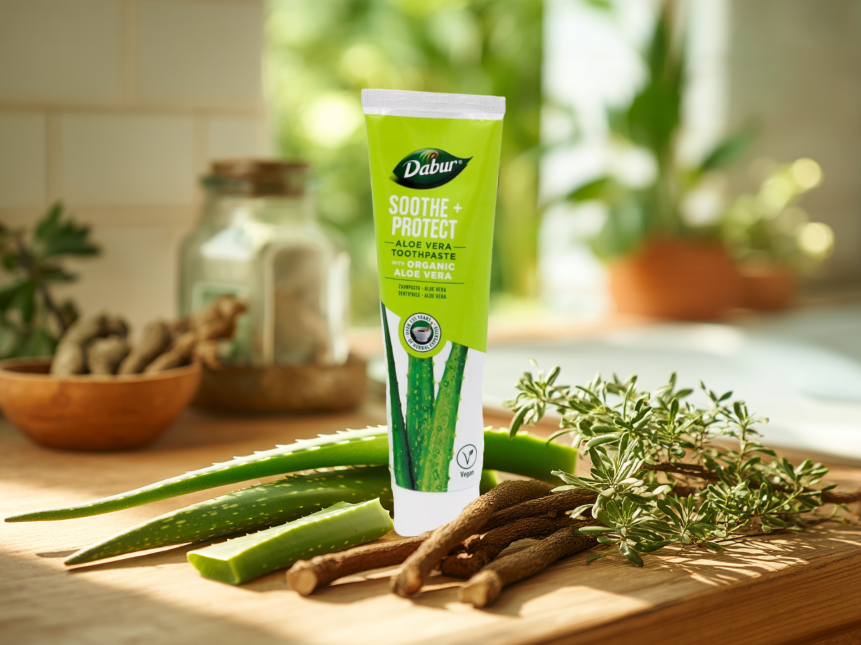 Zubní pasta Soothe & Protect Aloe vera, 100 ml, Dabur
