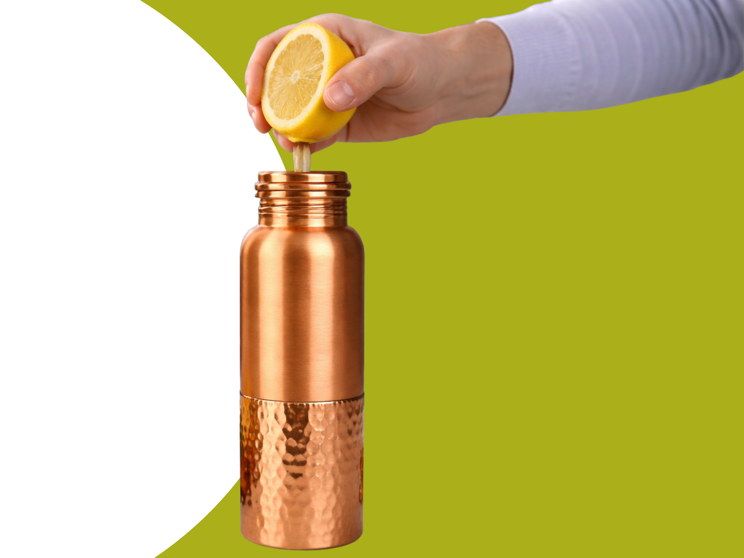 Měděná láhev na vodu vzor Tepaný spodek, 950 ml, Nature's Own