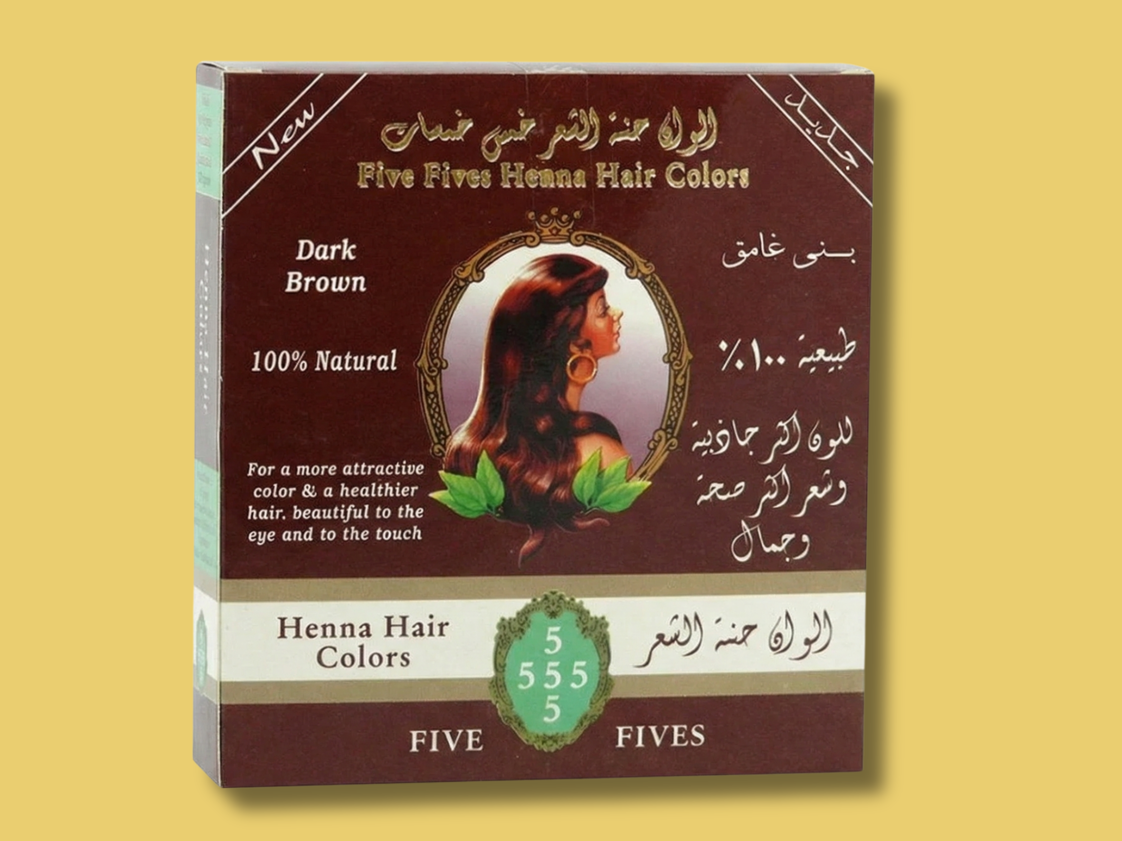 Henna na vlasy tmavě hnědá, 100 g, Five Fives