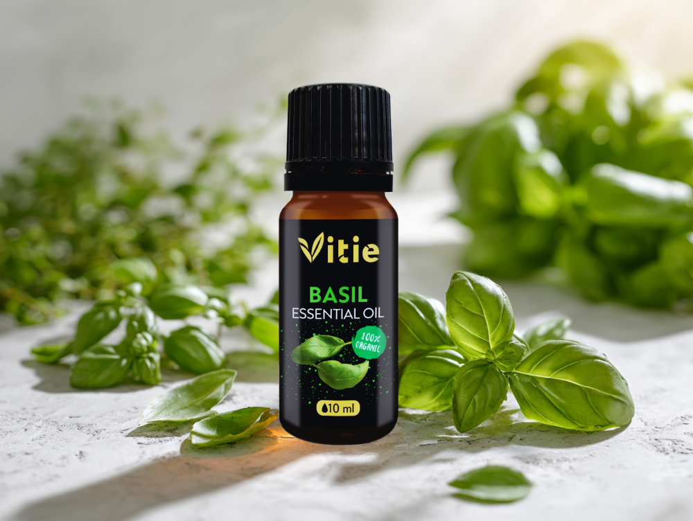 100% BIO Esenciální olej Bazalka pravá, 10ml, Vitie