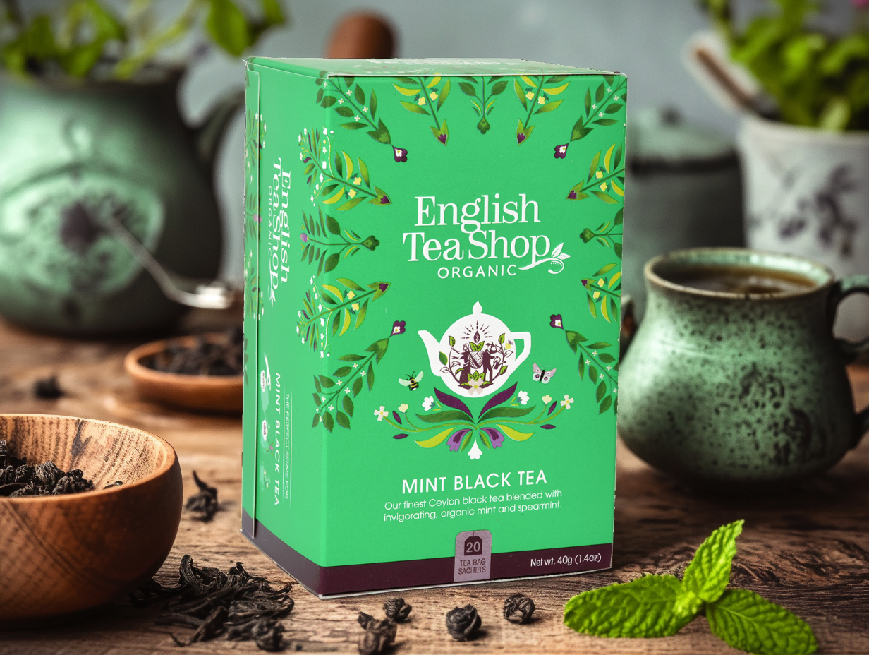 BIO Černý čaj s mátou, 20 sáčků, English Tea Shop