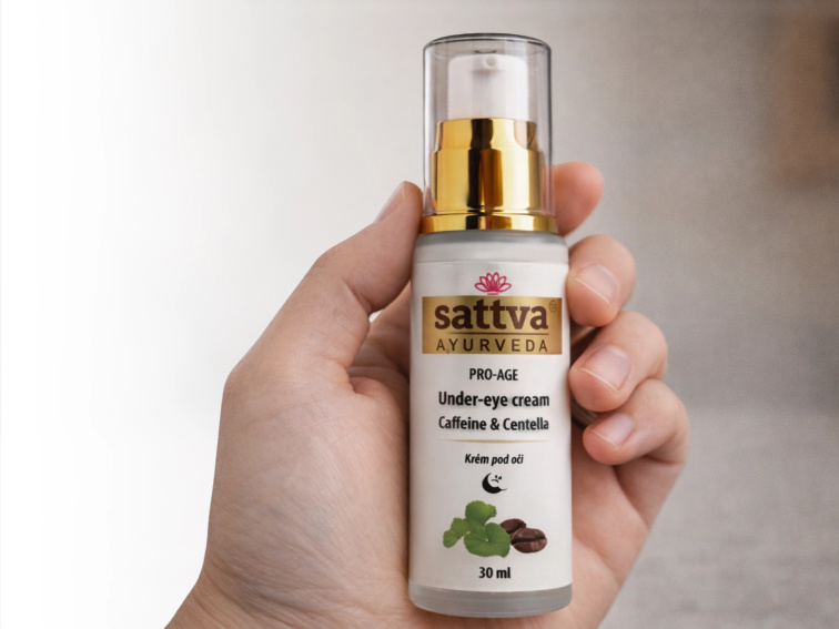 Pro-age Oční krém s kofeinem a Gotu Kolou, 30 ml, Sattva