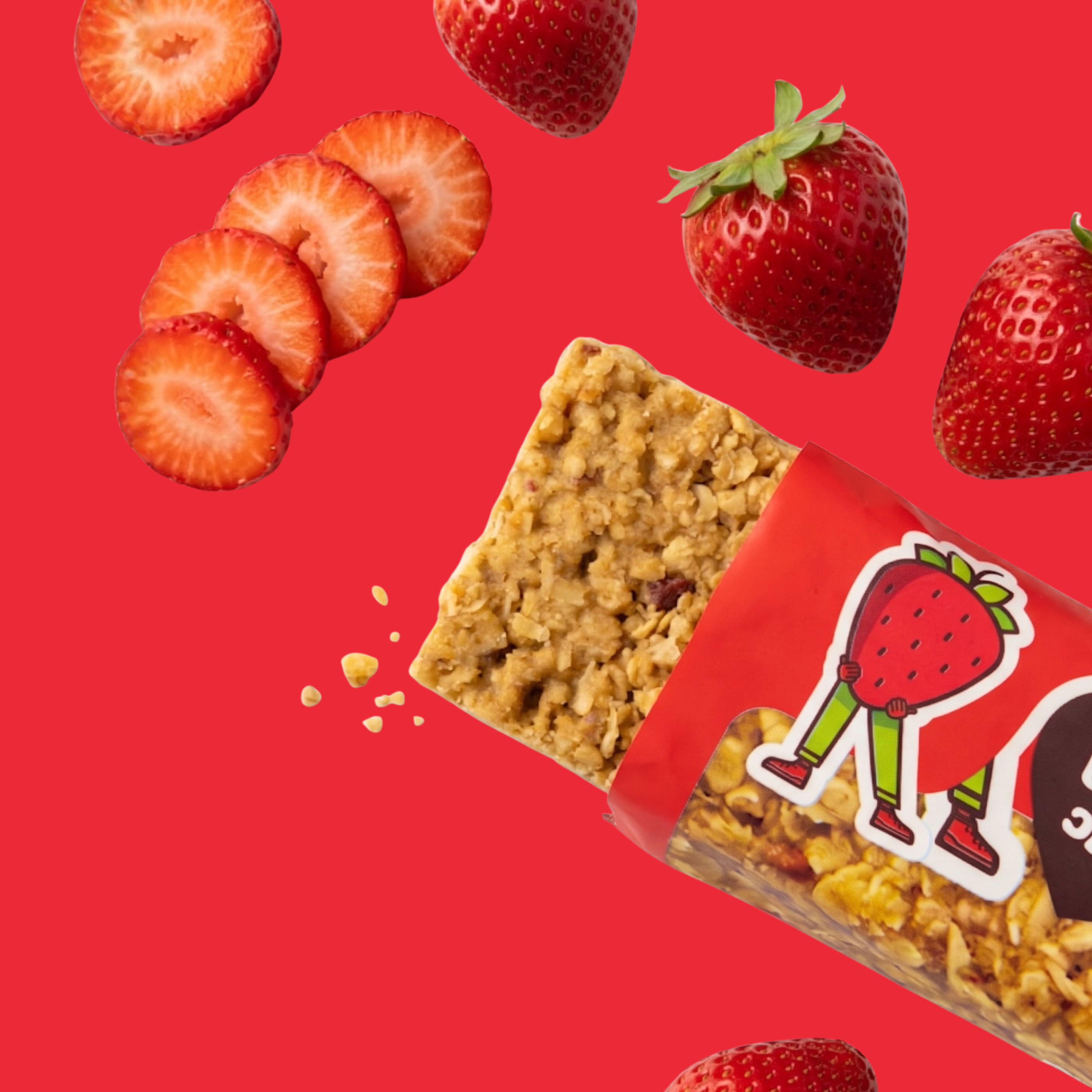 Obří ovesná tyčinka Jahodová, 90 g, Ma Baker