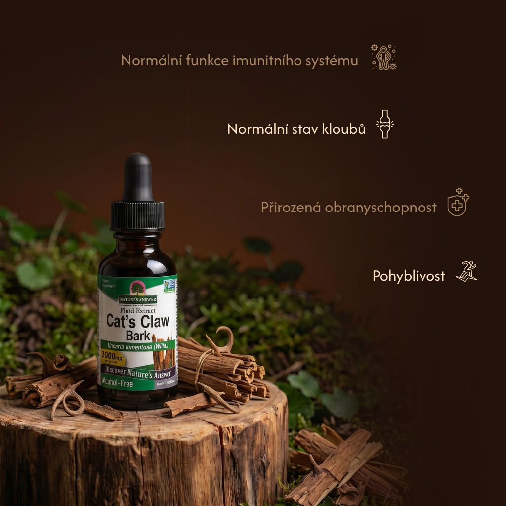 Řemdihák svazčitý (Kočičí dráp), bylinné kapky, 60 ml, Nature's Answer