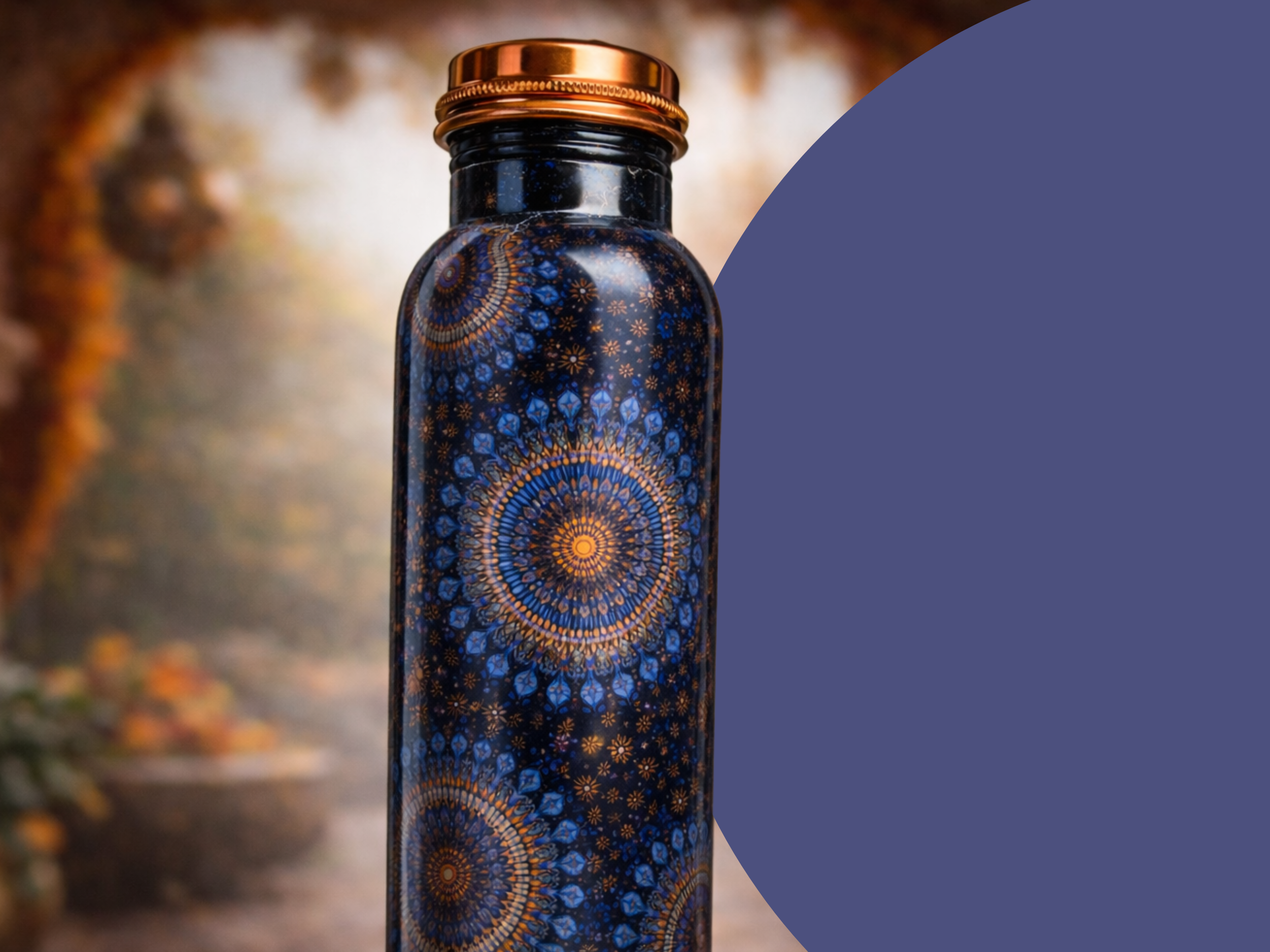 Měděná láhev na vodu vzor Mandala, 950 ml, Nature's Own