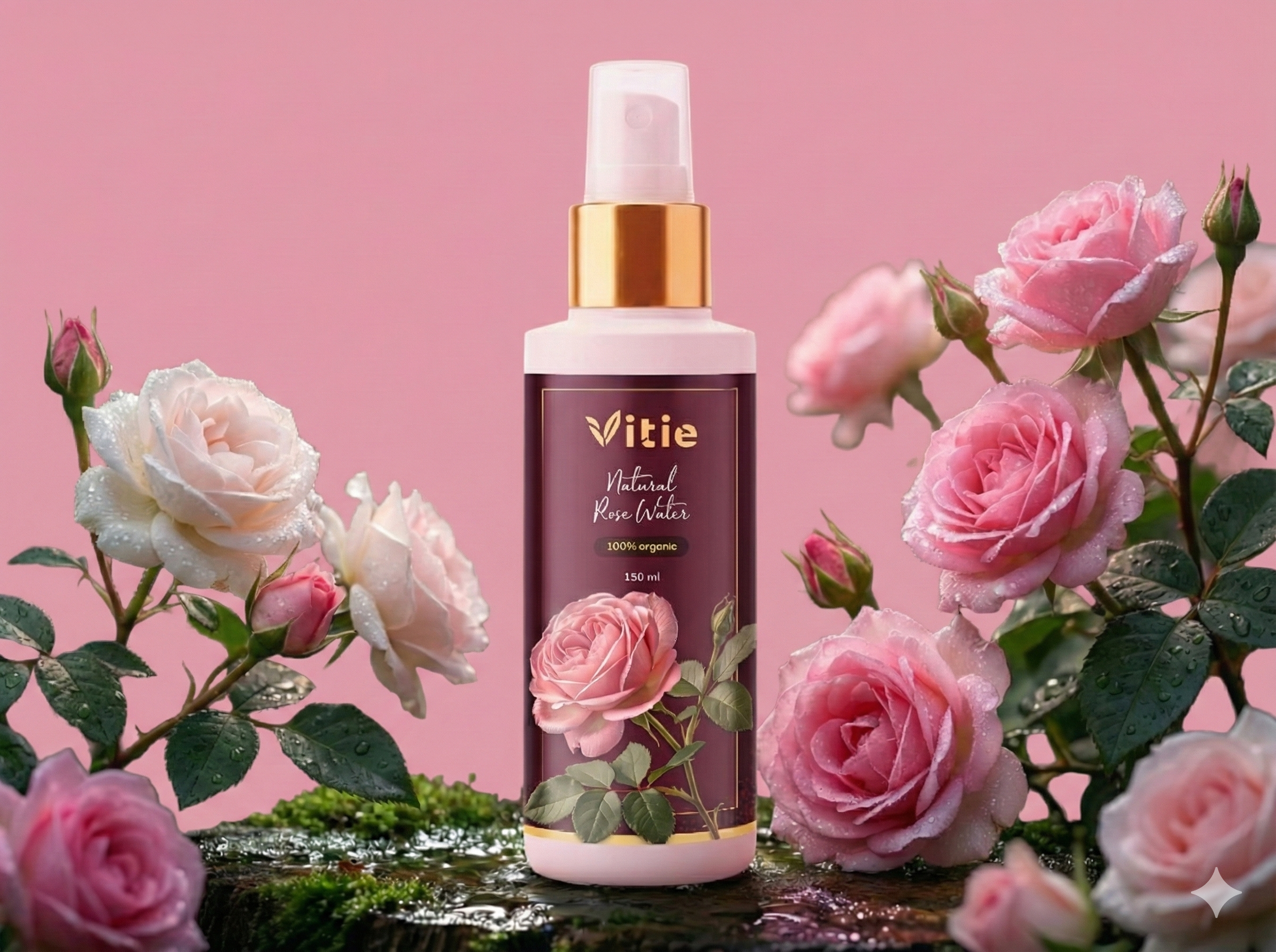 BIO Růžová voda (hydrolát), 150 ml, Vitie