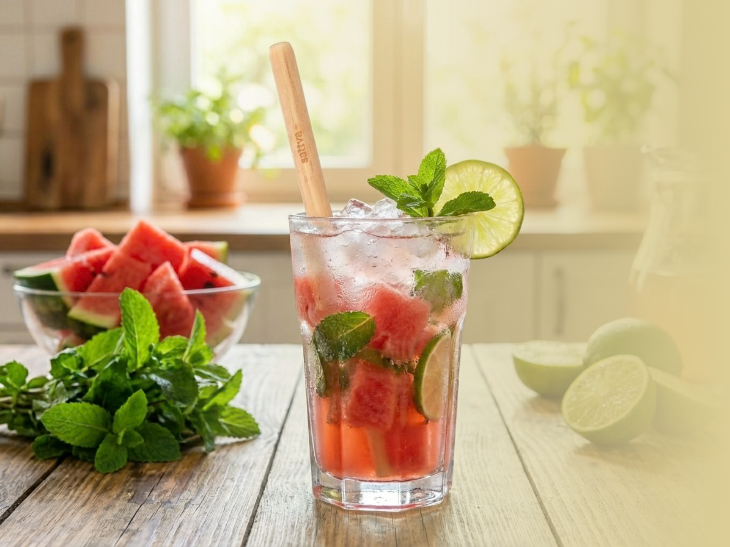 Bambusová brčka s Čistícím kartáčkem, Sattva