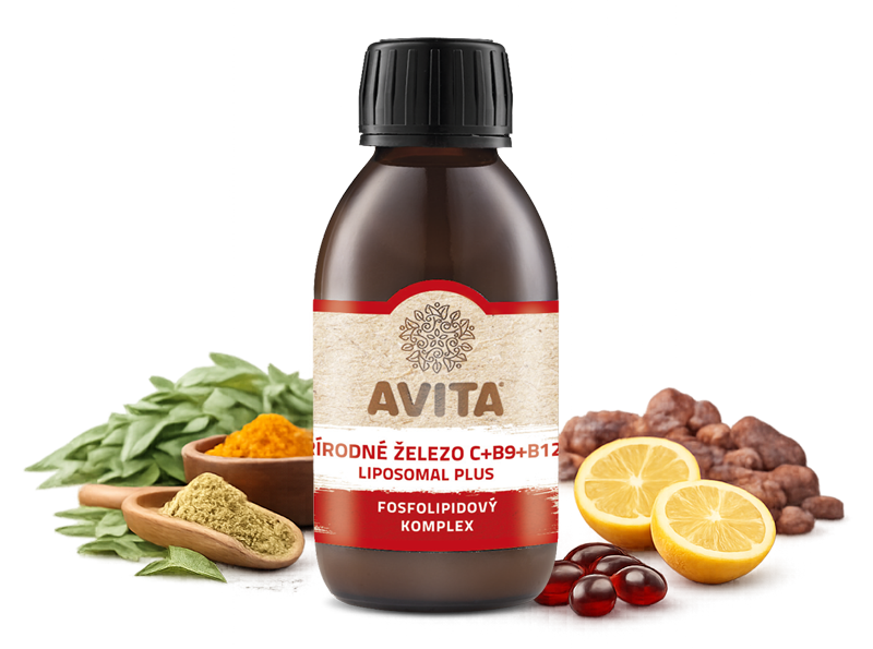 Prírodné železo C+B9+B12 liposomal plus