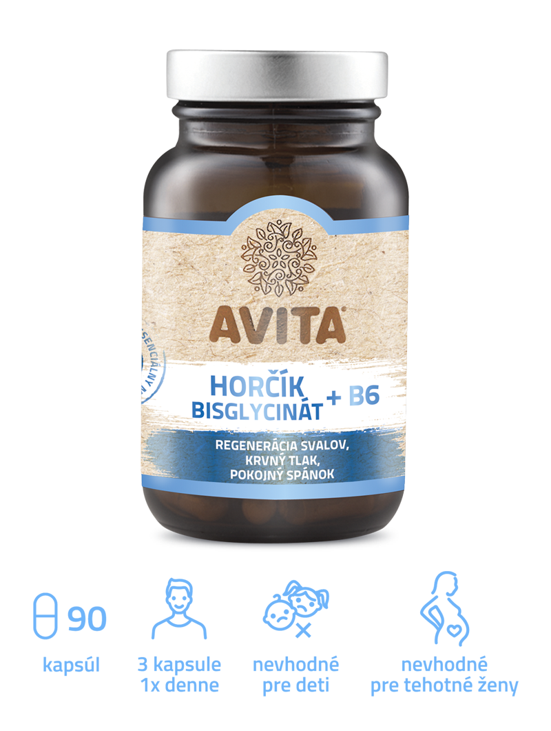 Horčík Bisglycinát + B6 – 90 kapsúl