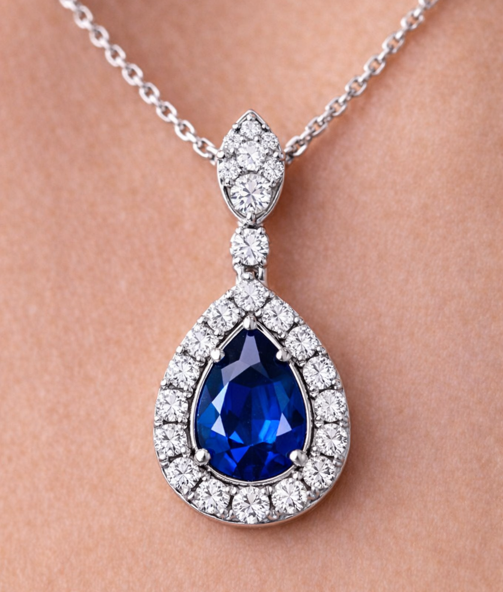 Elegantní náhrdelník Sapphire Drop