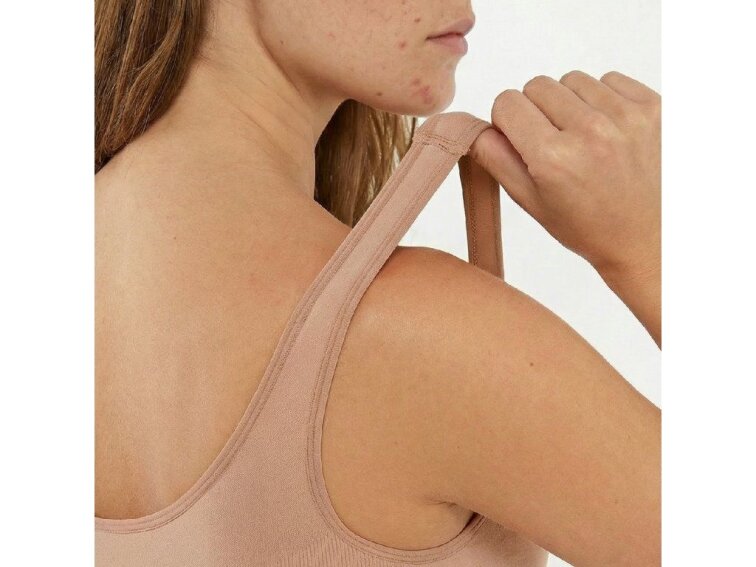 Jemně tvarující bezešvá podprsenka bez kostic, TMAVÁ NUDE