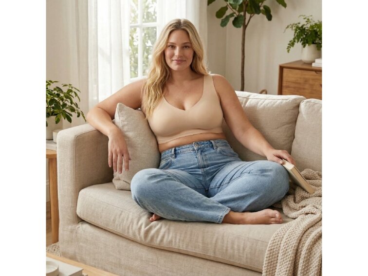 Bezešvá podprsenka tvarující záda, NUDE