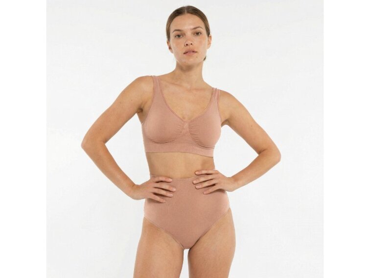 Jemně tvarující bezešvá podprsenka bez kostic, TMAVÁ NUDE