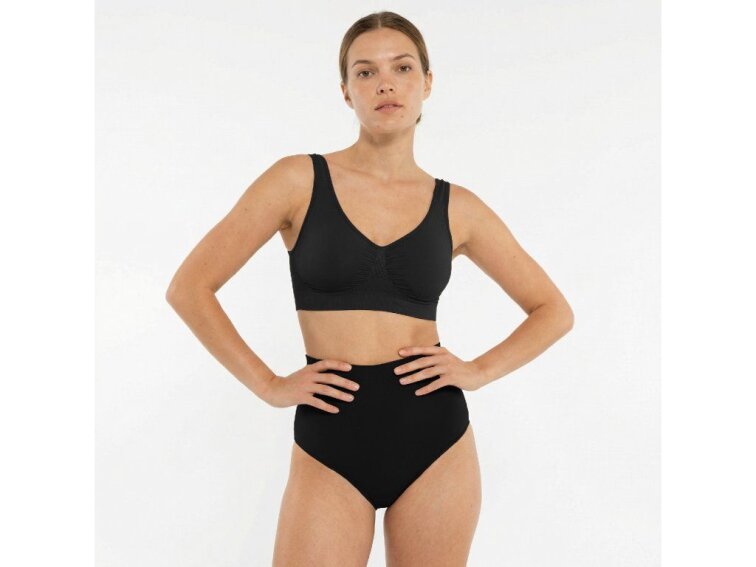 Jemně tvarující bezešvá podprsenka bez kostic, ČERNÁ