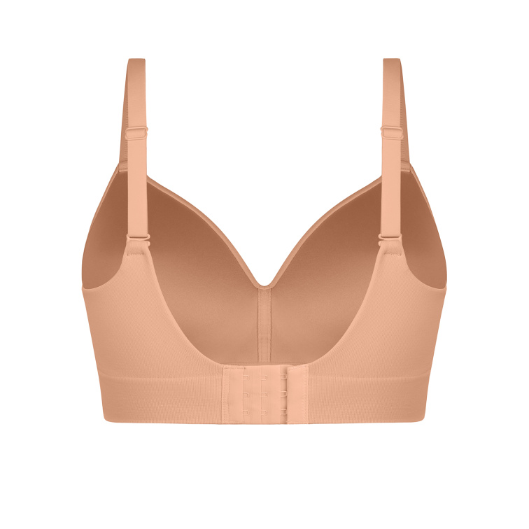 Bezešvá formující podprsenka bez kostic, TMAVÁ NUDE