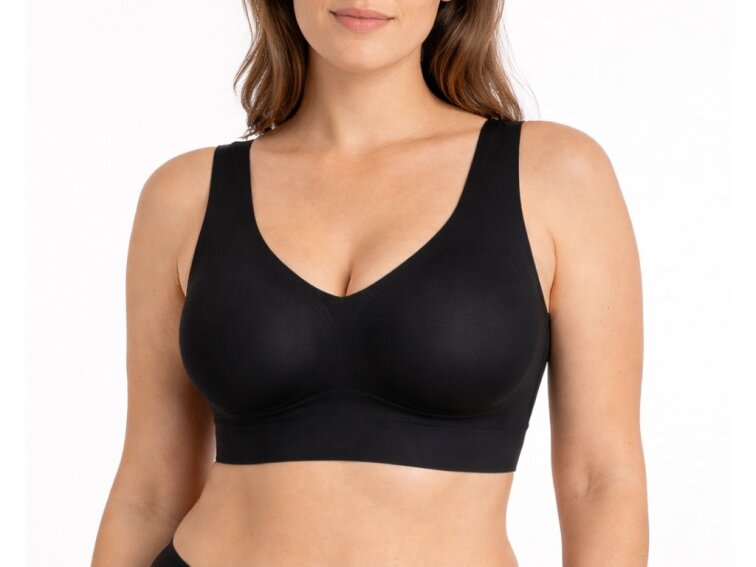 Bezešvá podprsenka tvarující záda, ČERNÁ