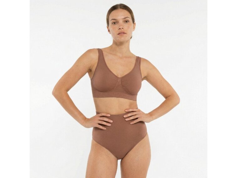 Jemně tvarující bezešvá podprsenka bez kostic, SVĚTLE HNĚDÁ