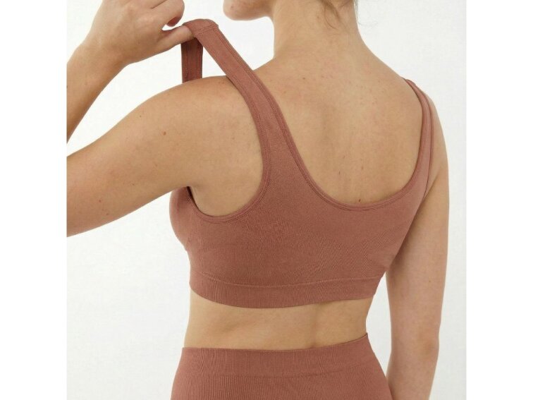 Jemně tvarující bezešvá podprsenka bez kostic, SVĚTLE HNĚDÁ