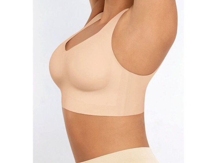 Bezešvá podprsenka tvarující záda, NUDE
