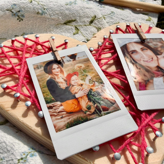 DIY dřevěné srdce s fotkou instax™ - originální dárek krok za krokem